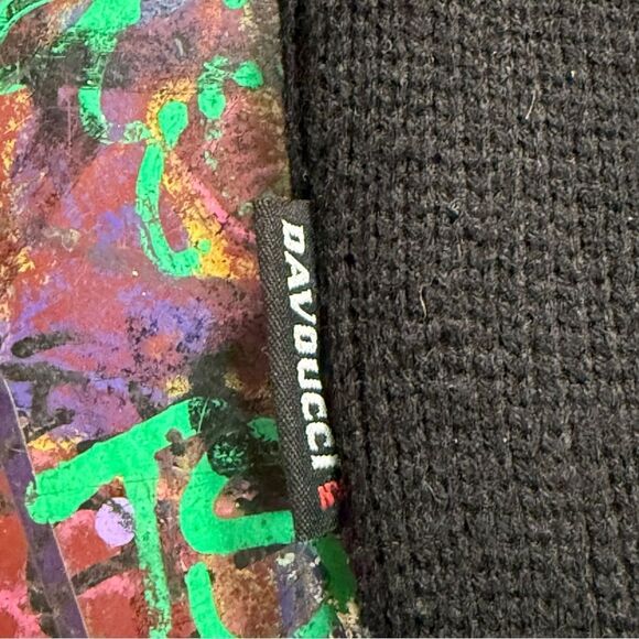 Vintage 80s Davoucci Hip Hop Turtleneck – Cowhide Fur Panel & Sleeve Pocket - Picture 10 of 13